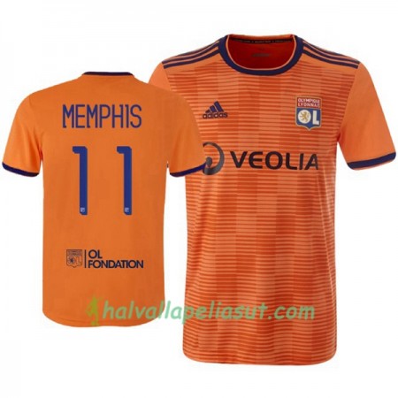 Jalkapallo Pelipaidat Olympique Lyonnais Memphis Depay 11 3 Paita 2018-2019 Lyhythihainen